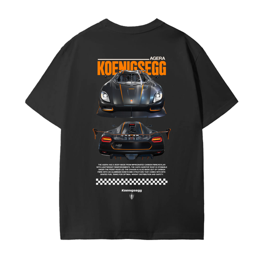 BLACK ORANGE KOENIGSEGG Cotton T-Shirt