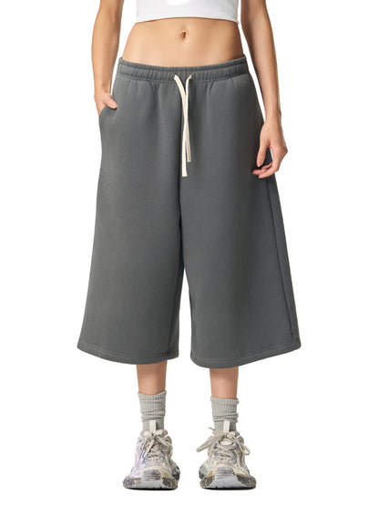 Relaxed Drawstring 3/4 Sweatpants