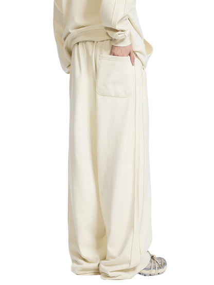 Contrast Tape Straight-Leg Sweatpants
